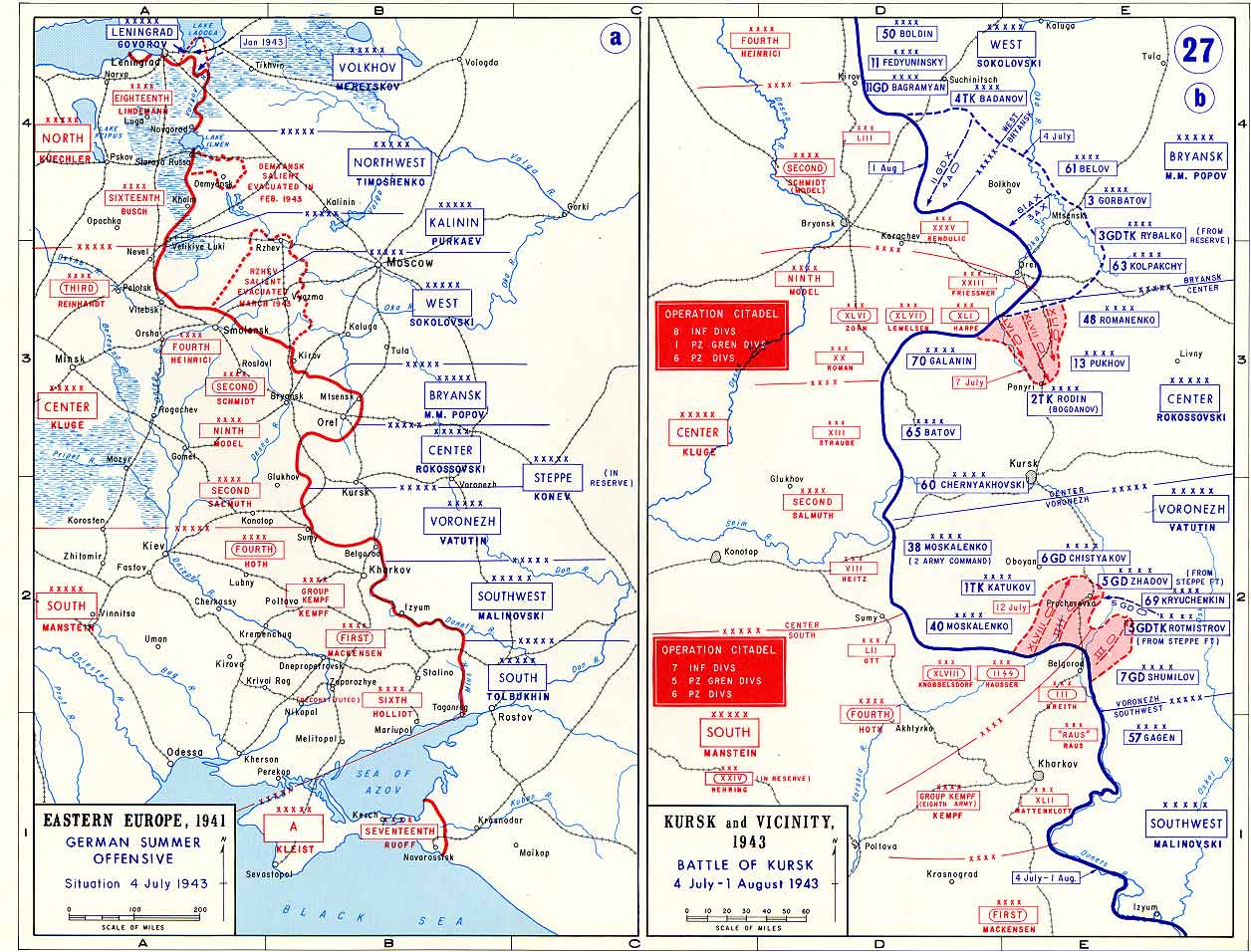 Carte de la battaille de Koursk