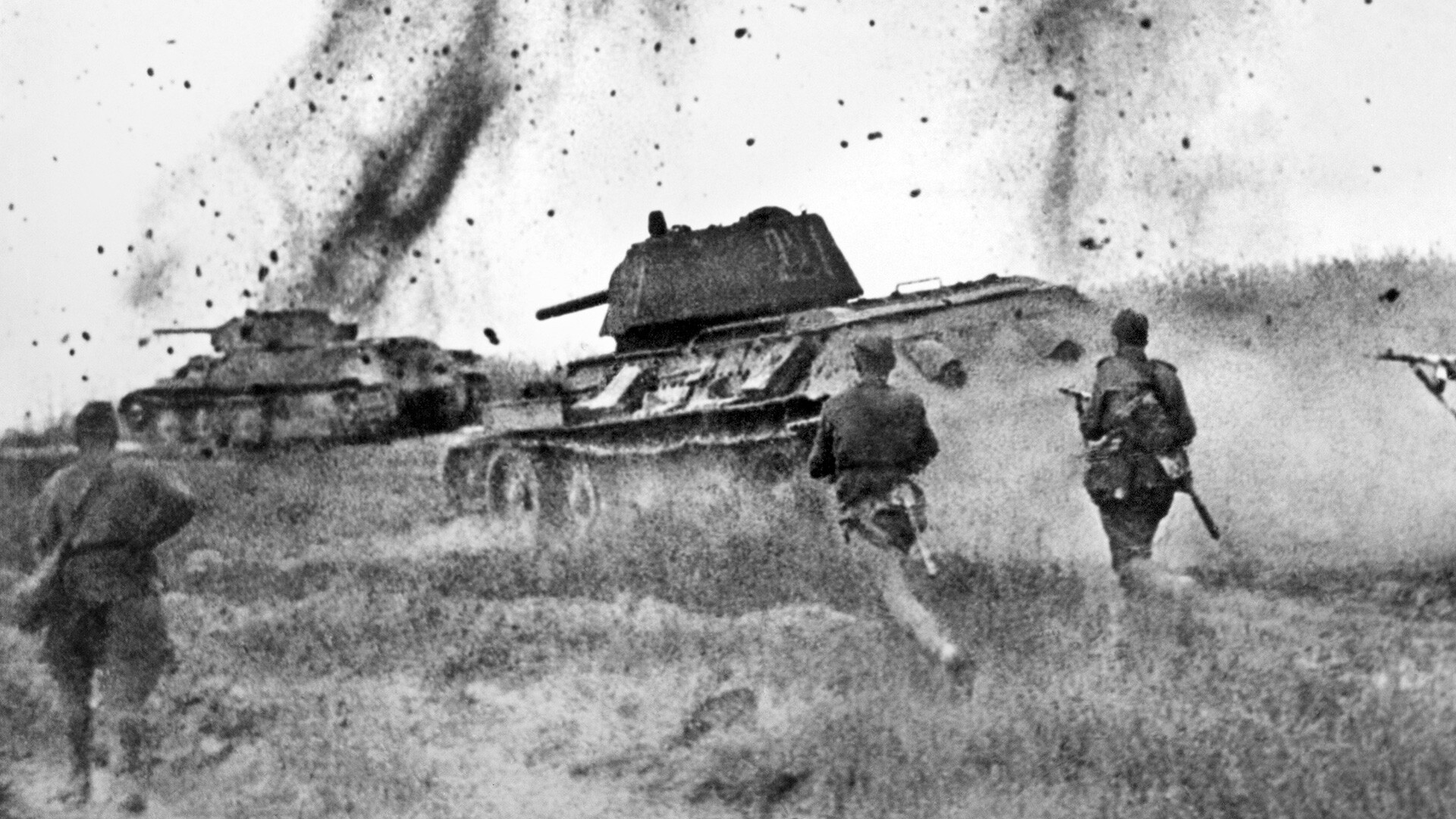 Soldats soviétiques pendant la bataille de Prokhorovka